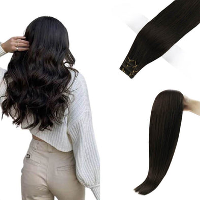 Virgin inject tape on hair extensions woman all choose it
