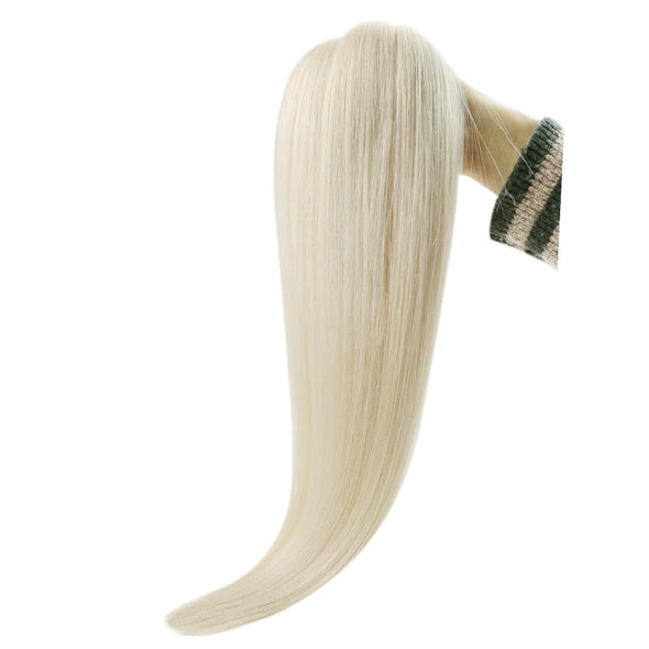 paltinum blonde hand tied weft virgin hair