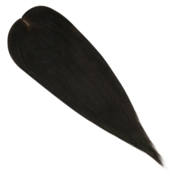 Topper Hair Piece Remy Human Hair Soild Color Off Black #1B 13cm*13cm
