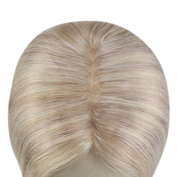 12*6 cm Lace Base Hair Topper Hidden Crown Highlight Blonde #18P613