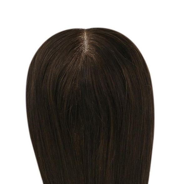 Lace Wig Toppers 12cm*6cm Lace Base Pure Color #2 Darkest Brown