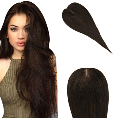 Topper Lace Base Hair Hidden Crown Darkest Brown 13cm*13cm #2