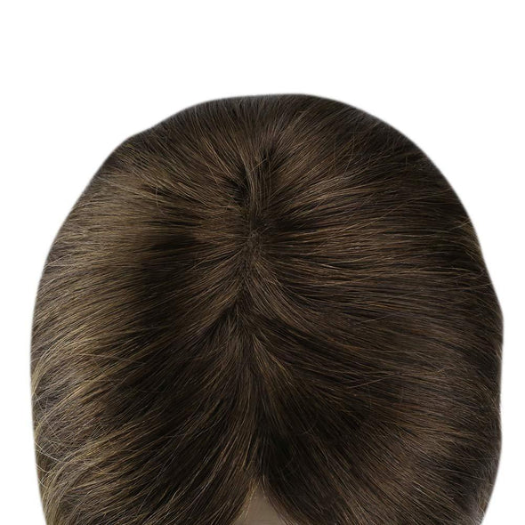 12*6 cm Base Hidden Crown Hair Toppers Brown Blonde Hair #4/27/4