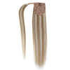 Ash Brown Highlighted with Plaitnum Blonde Remy Hair Wrap Around Ponytail
