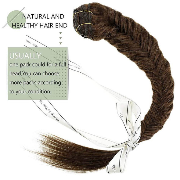 best sale clip in human hair extensions brown