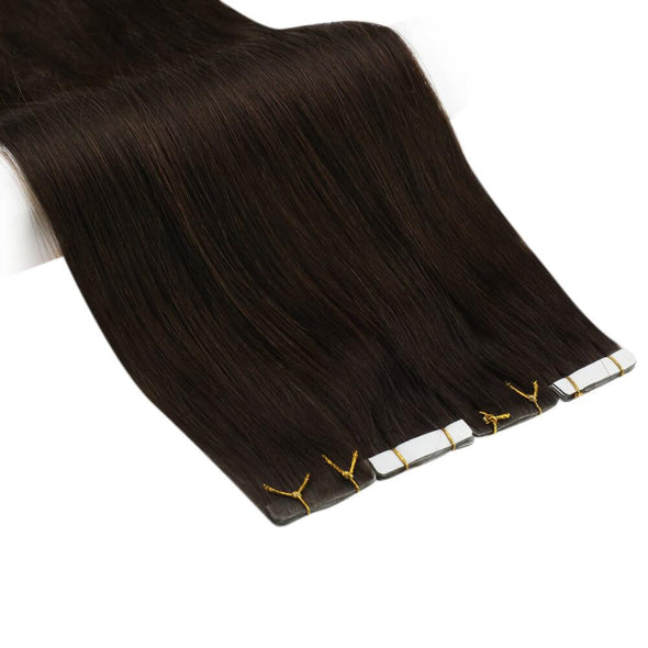 Dark Brown Tape Virgin Human Hair Extensions Real Human Hair for Women #4