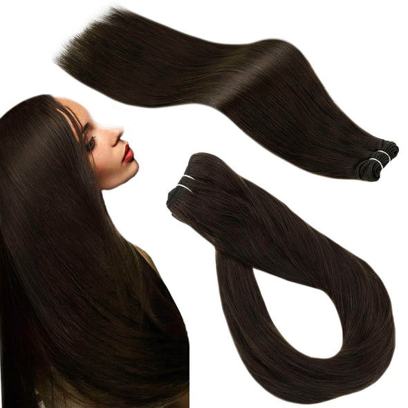 Darkest Brown Double Weft Brazilian Human Hair Extensions #2