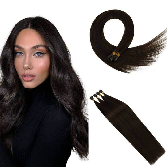 Darkest Brown Virgin I Tip Prebonded Human Hair #2 |Runature