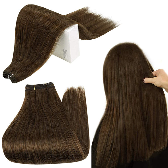 #4 Chocolate Brown Virgin Hair Weft Human HairExtensions