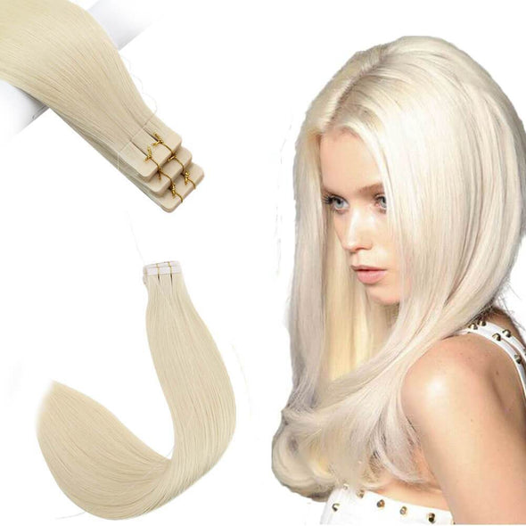Hot Sale platinum blonde glue in hair extensions