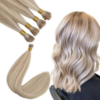 RUNATURE Pre Bonded I Tip Hair Extensions Virgin Hair #18P60