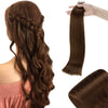 Human Hair Chocolate Brown Tape in Hair Extensions Straight #4