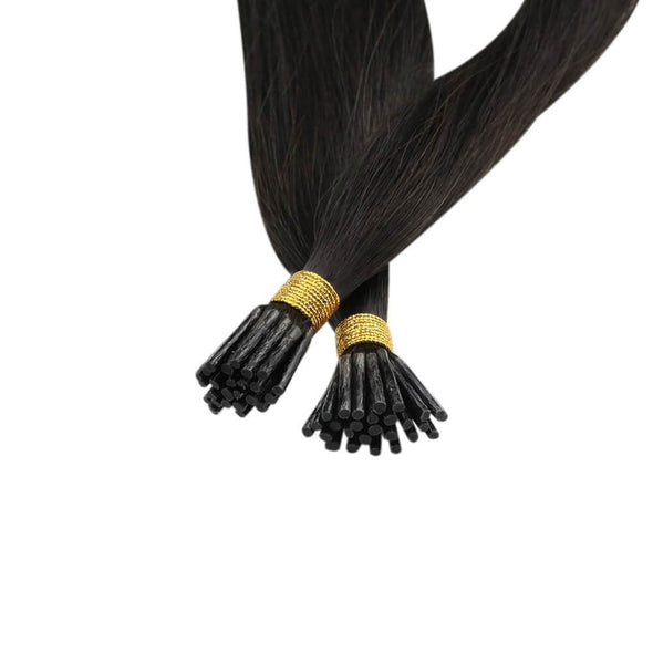 Pre-Bonded Fusion Virgin I Tip Hair Extensions #1B