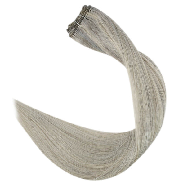 Grey Blonde Weft Remy Human Hair Sew in Weft