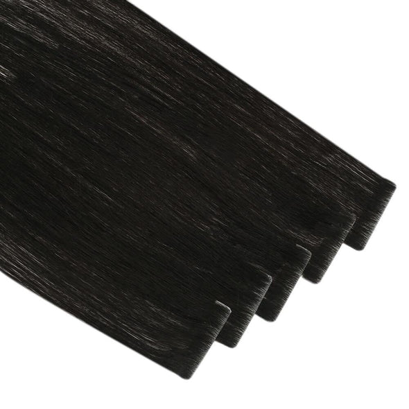 Full Cuticle Off Black Injected Tape in Hair Extensions #1B