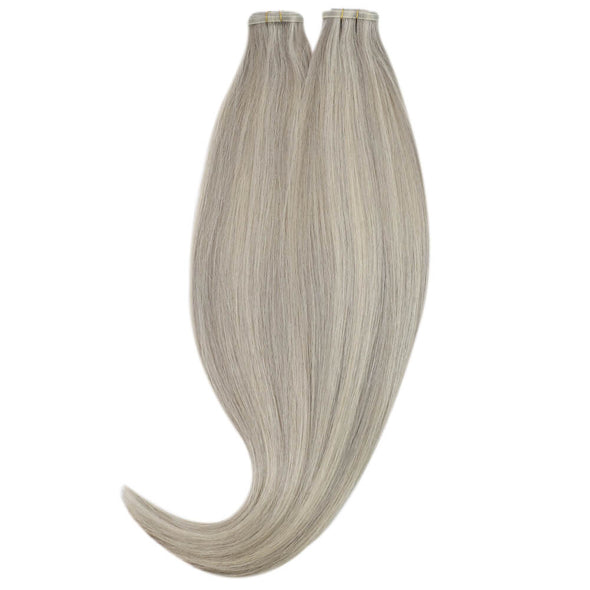 Flat Silk Weft Hair Bundle Extensions