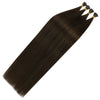 Stick Tip Fusion Extensions Silky Straight Hair Virgin Chocolate Brown