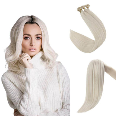 U Tip Hair Color 800 White Blonde Hair Extension Keratin U Tip Hair Fusion Human Hair for Women