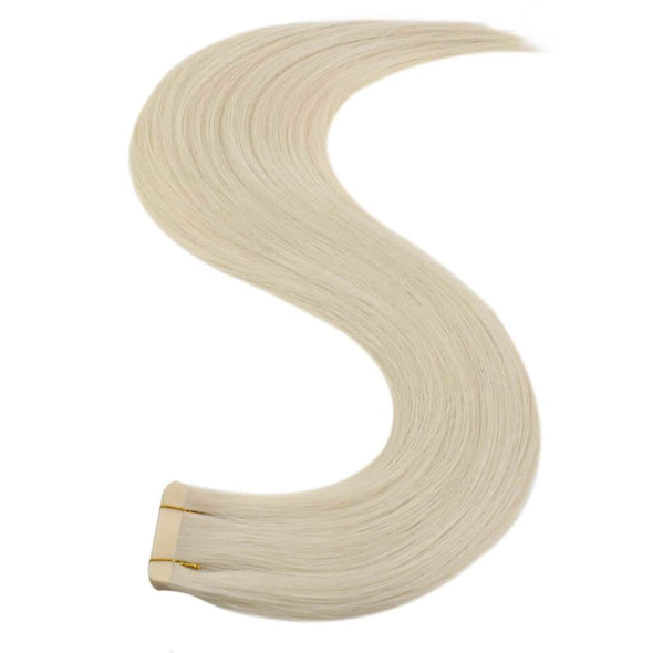 White Blonde Virgin Tape in Hair Extensions Human Hair