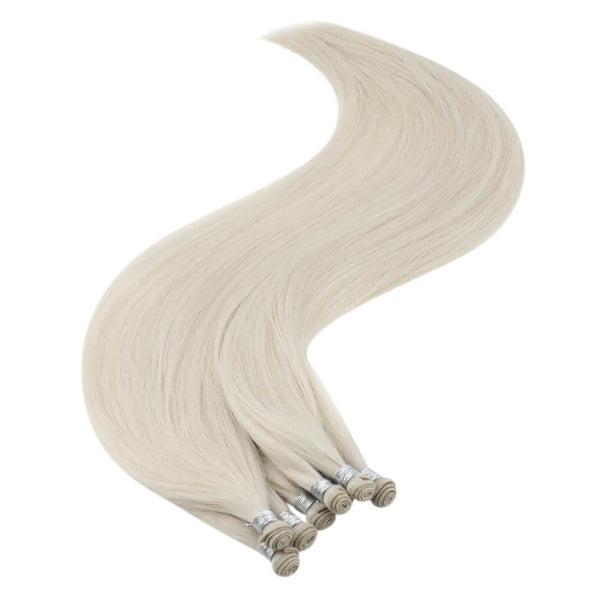 extensions real hair white blonde