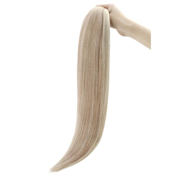 weft human hair extensions blonde