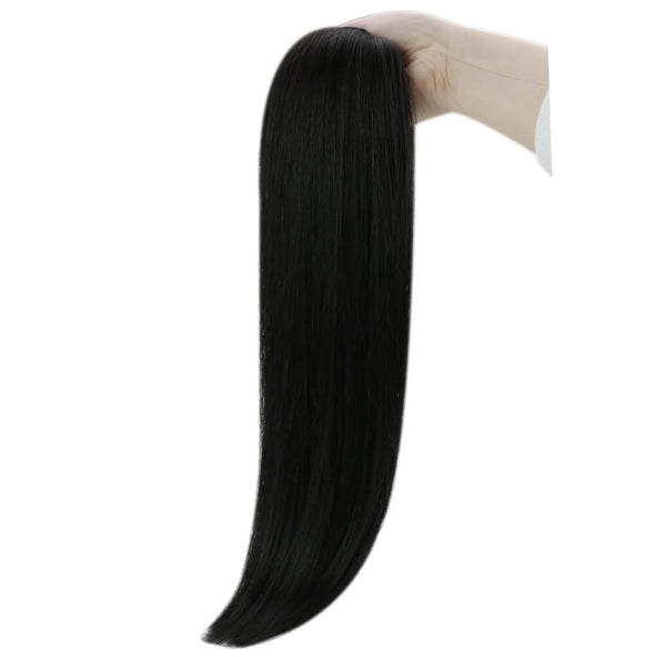 quality virgin human hair extensions Jet Black