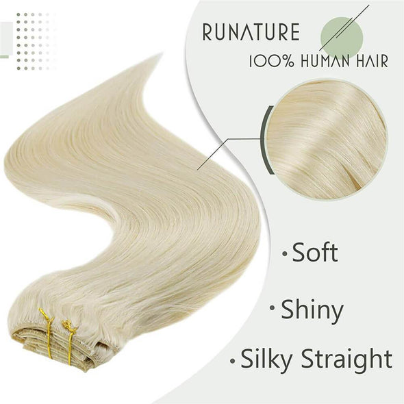 real hair extensions clip in human hair blonde