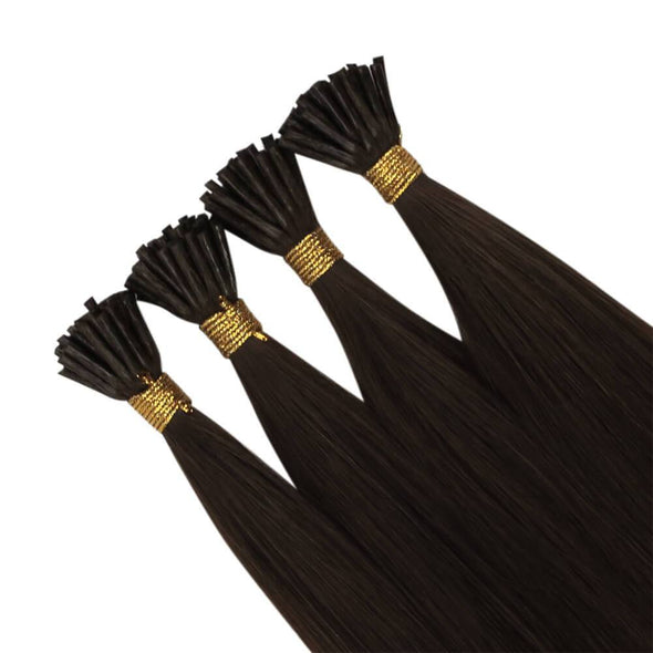 i tip darkest brown hair extensions