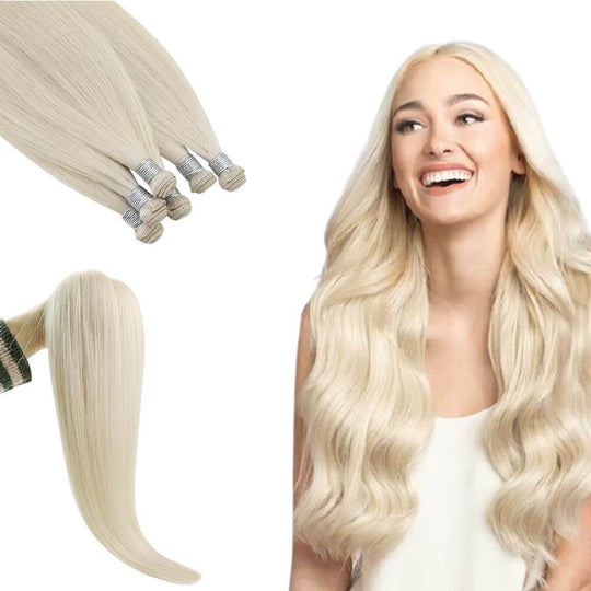 Platinum Blonde Hand Tied Weft Virgin Hair Bundle Full Cuticle #60 |Runature