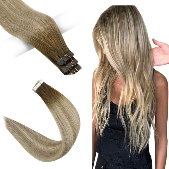Seamless Full Cuticle Virgin Tape in Hair Extensions #3/8/22 |Runature