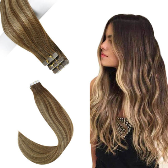Invisible Full Cuticle Seamless Tape in Hair Extensions Blonde #4/27/4 |Runature
