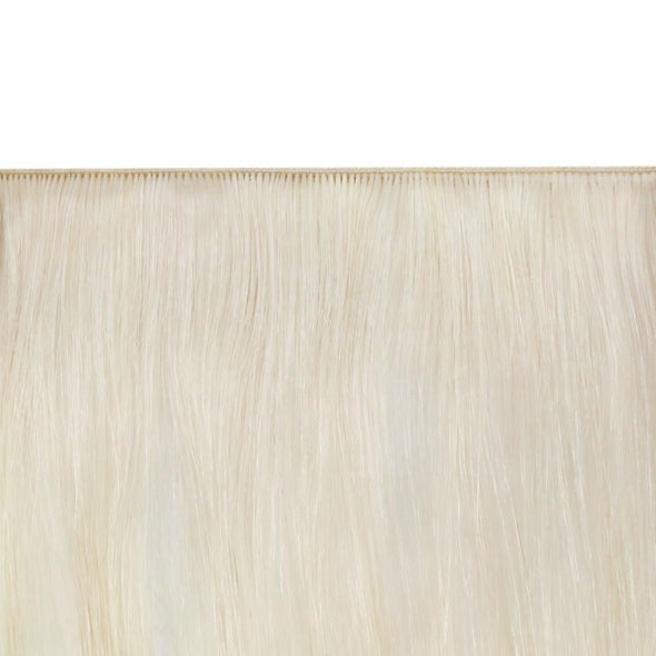 weft human hair extensions platinum blonde