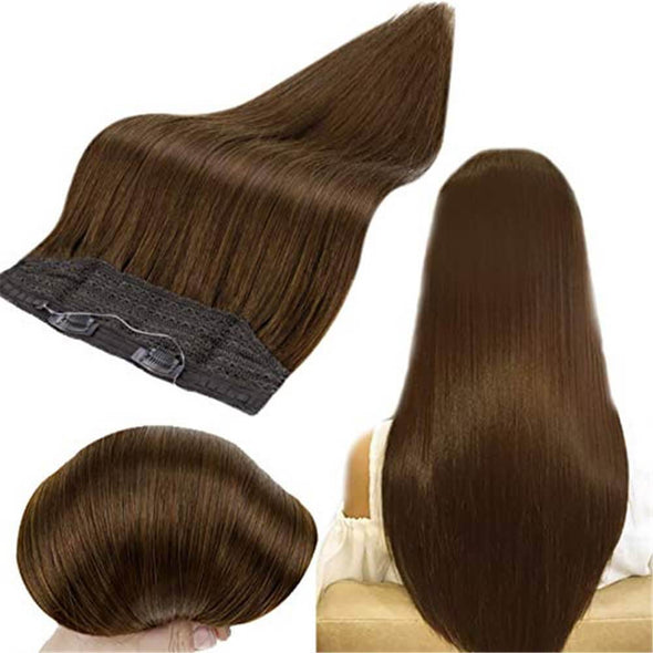 invisible halo hair extensions dark brown