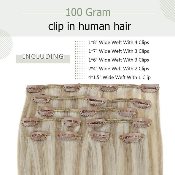 Clip in Hair Extensions Ash Blonde Hair Extensions