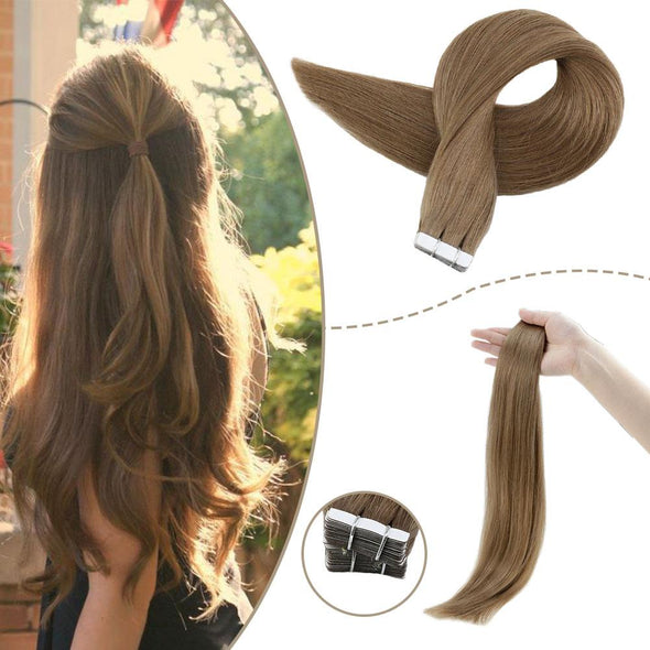 Remy Human Hair Extensions Ash Brown Real Hair Extensions Straight #8| Runature - Runature