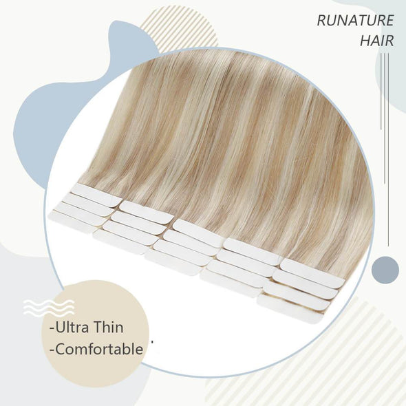 100% real human hair tape in extensions