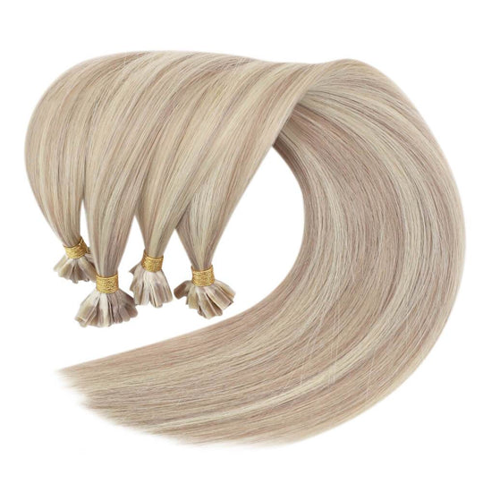 Platinum Blonde Mixed Ash Blonde Full Cuticle Virgin U Tip Hair #18P60