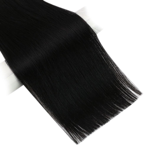 real human hair extensions jet black