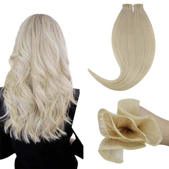 flat weft hair extensions blonde
