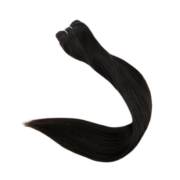 Double Weft Straight Remy Hair Weave human hair black bundles