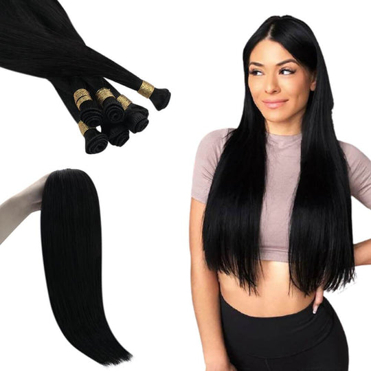 Hand Made Weft Full Cuticle Virgin Hair Bundle Jet Black #1 |Runature
