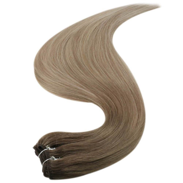 double weft blonde human hair extensions