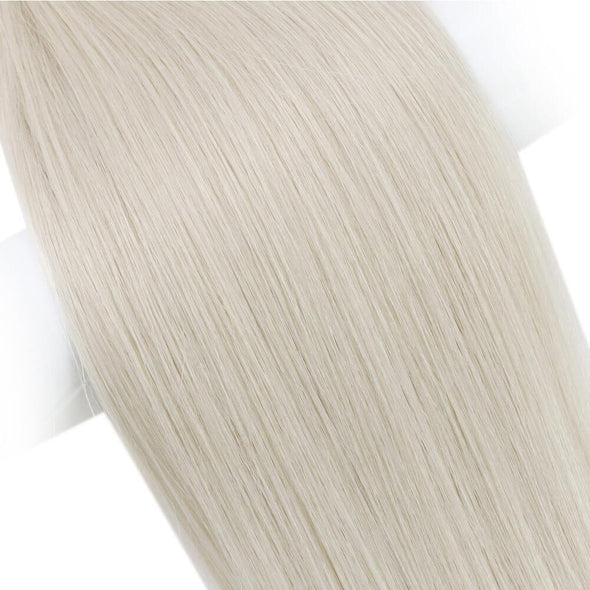 virgin weft human hair extensions white blonde